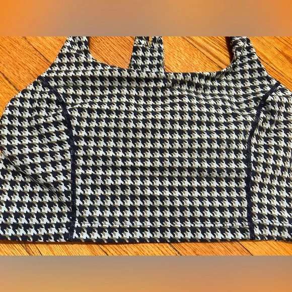 THE UPSIDE Houndstooth Margot Crop Top Check Green/Blue Sport US 10 Activewear - Picture 5 of 8